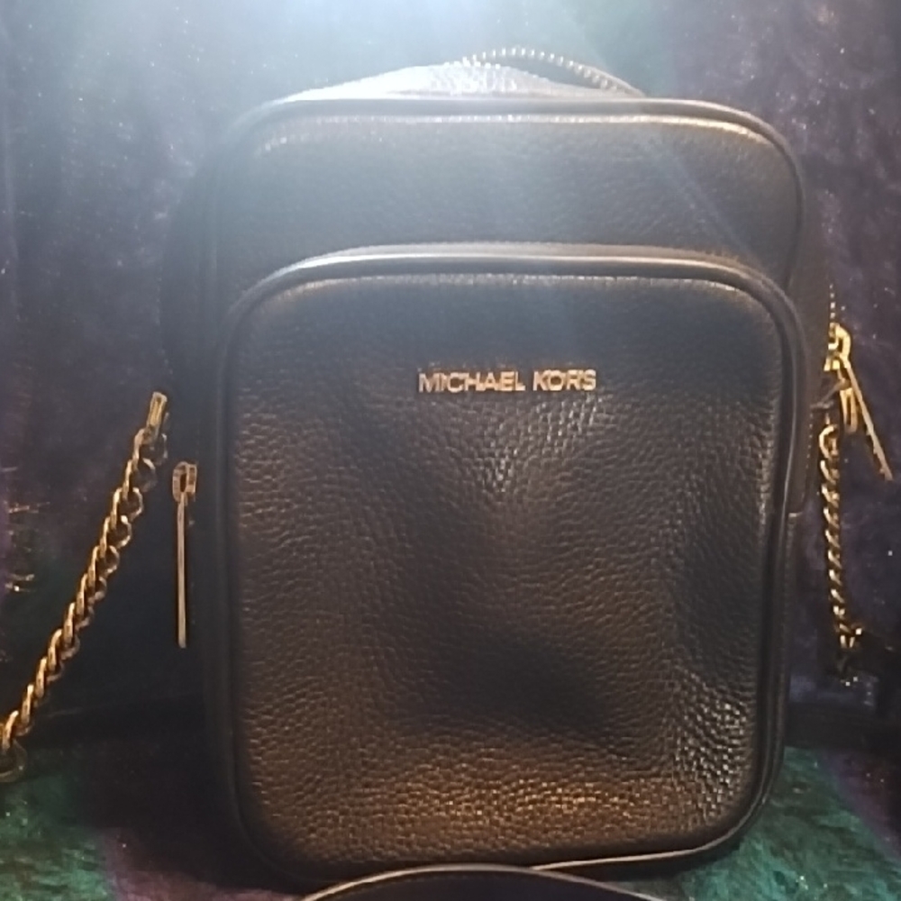Michael Kors Black Leather Crossbody Bag